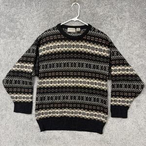 Vintage 80s 90s Peterborough Row Sweater Mens S Fair Isle Nordic Wool England